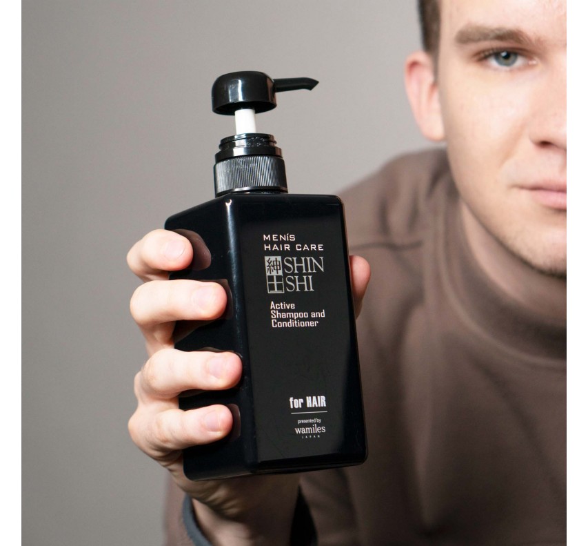 SHINSHI Men Hair Care Active Shampoo Тонізуючий шампунь-кондиціонер для чоловіків, 500 мл 